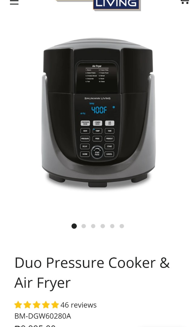 Baumann Living Duo Pressure Cooker and Air Fryer