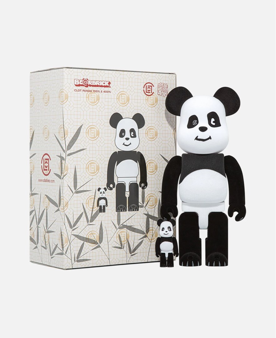 Bearbrick X CLOT Panda 100% & 400% Set, 興趣及遊戲, 玩具& 遊戲類
