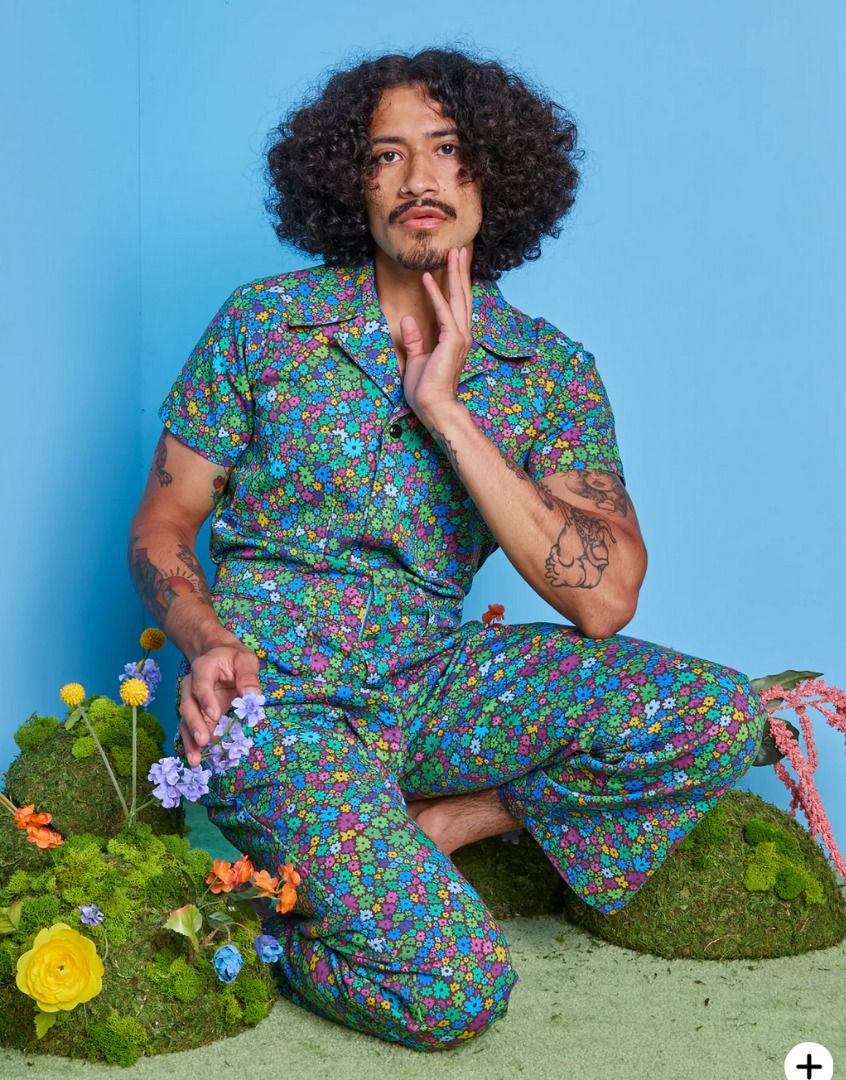 Big Bud Press Moss Blossom 2.0 Short Sleeve Jumpsuit Size L