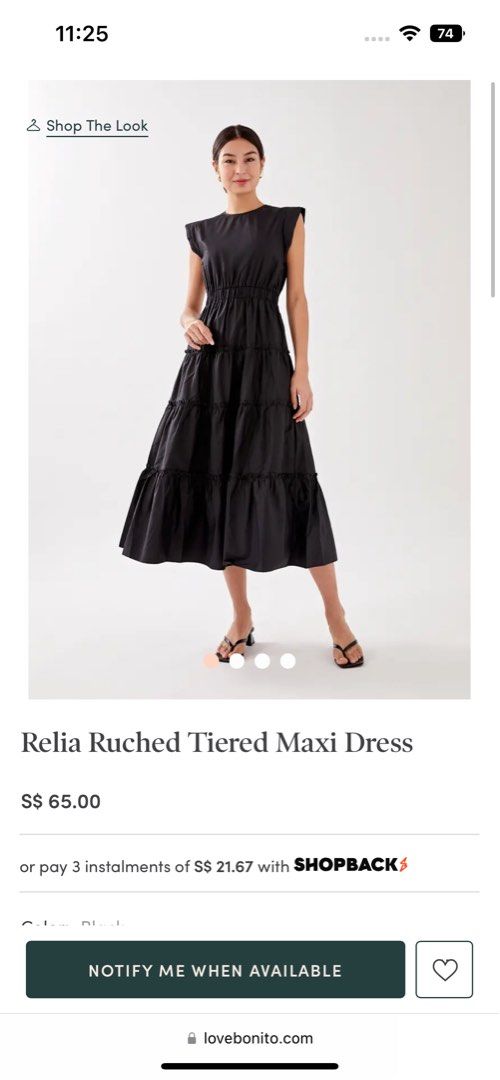 BNWT - LB Relia Ruched Tiered Maxi Dress, Women's Fashion, Dresses