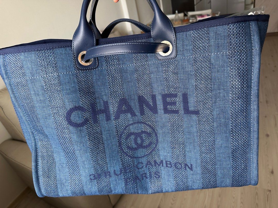 Chanel Medium Deauville Shopping Tote - Blue Totes, Handbags - CHA978617