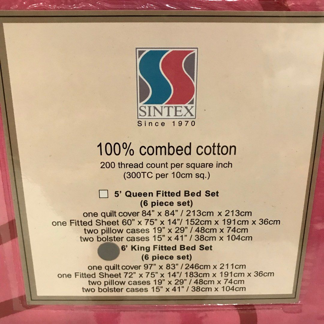 Brand New King Size Bedsheet Set (Sintex), Furniture & Home Living