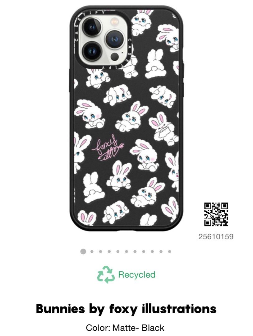 Casetify iPhone 13 Pro Max Case Bunnies ($200), 手提電話, 電話及 