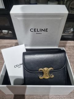 Celine Triomphe Shiny Calfskin Small Wallet