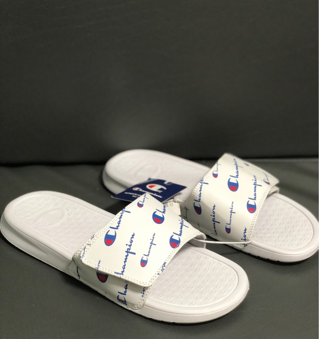 Champion cheap white slides