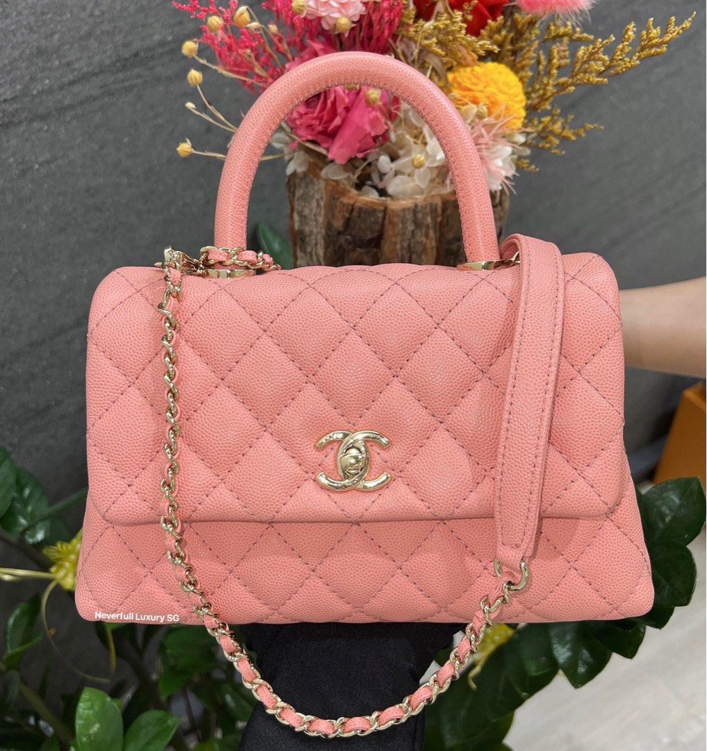 Chanel Coco Handle Small Pink Caviar Ghw Bag, Luxury, Bags & Wallets on  Carousell
