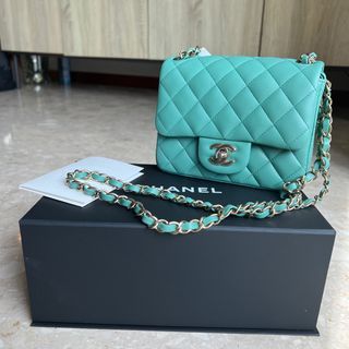 Bag Organizer for Chanel Classic Flap Mini Square (17cm) - Seafoam Green