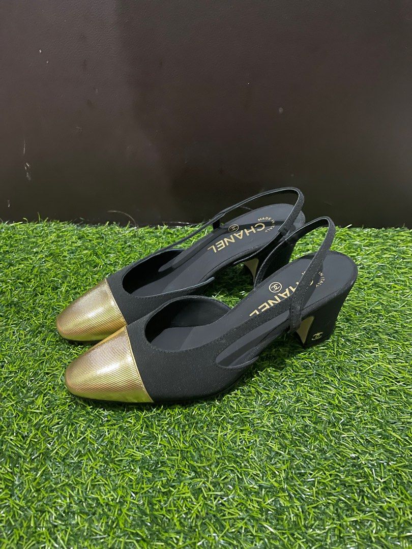 Chanel slingback, Women's Fashion, Footwear, Flats & Sandals on Carousell