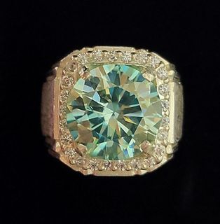 Cincin Green Mossanite Ikatan Micro Setting