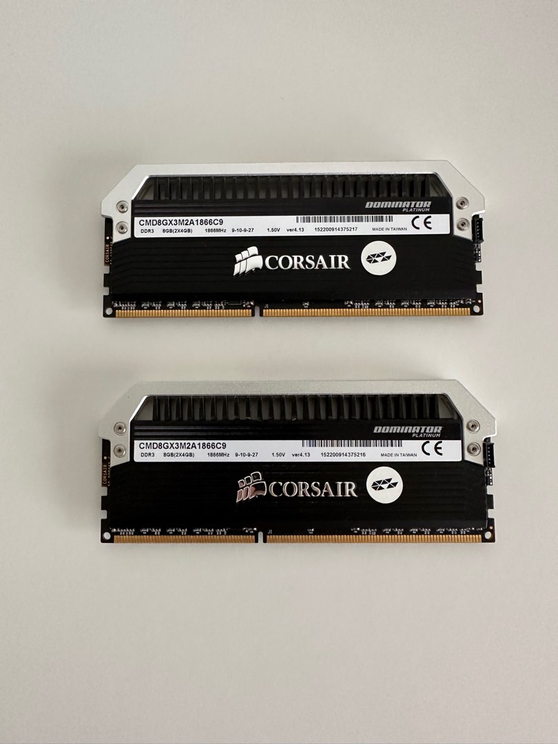 Corsair Dominator Platinum 8GB 2 x 4GB DDR3 DRAM 1866MHz C9 Memory Kit Computers Tech Parts Accessories Computer Parts on Carousell