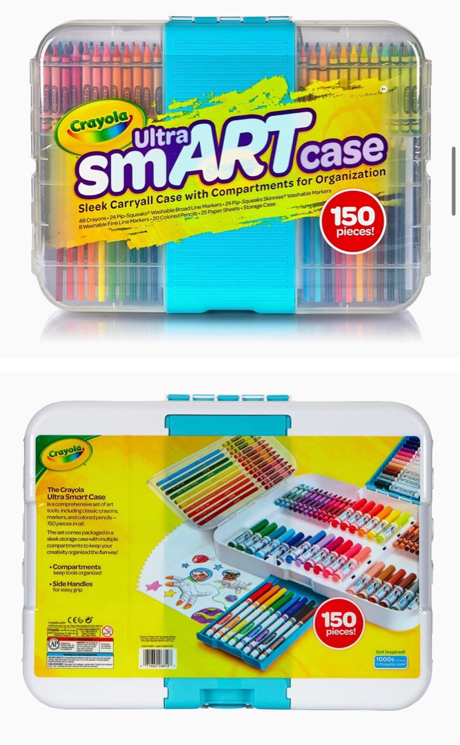 Crayola Multiple Compartments Ultra Smart Case 150 Art Tool Kit Crayons  Markers for sale online