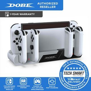 DOBE TNS-0122 Switch Controller Charger Dock Compatible with Nintendo Switch Joy-Con Controller with 2 Game Cartridges Slots