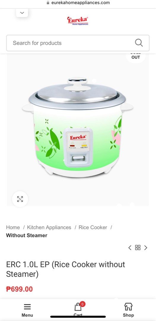 eureka rice cooker 1.0 l