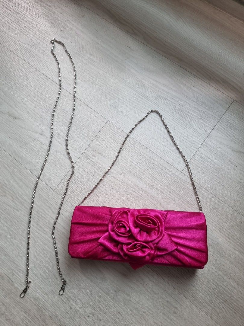 Fuchsia pink hot sale clutch bag