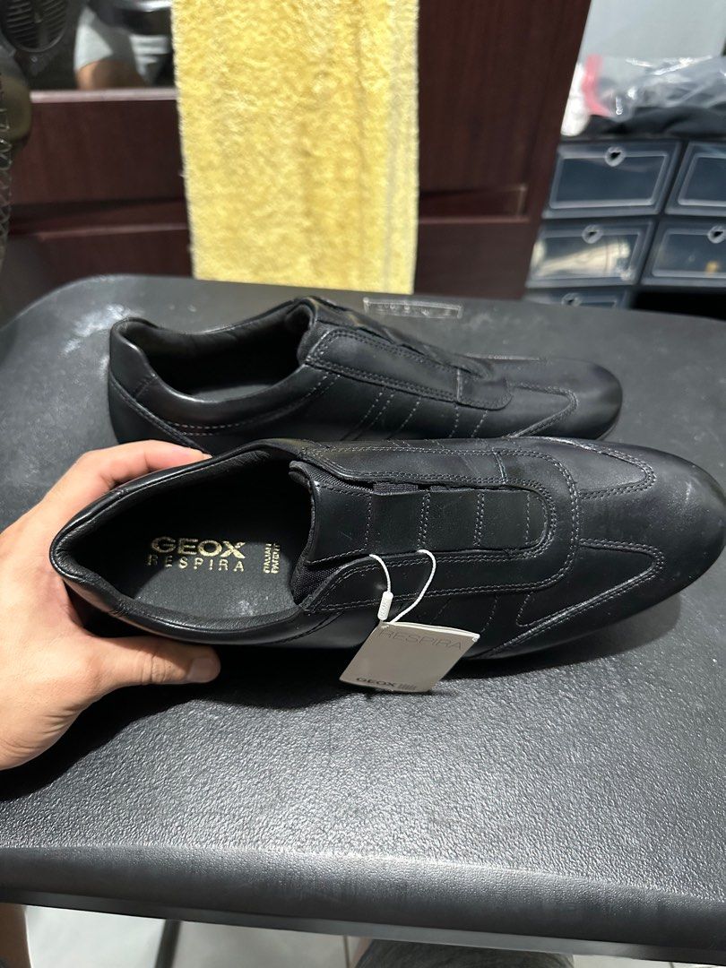 Geox Respira Black Leather Shoes Men s Fashion Footwear Casual