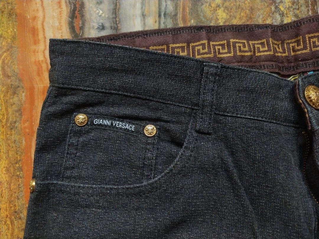 Gianni Versace Pants Mens (Category: Trousers) located in Koronadal. Submitted by kenyakushop (Listing ID 1200804128, Image 2). Description: Gianni Versace Pants Mens Off/Not Legit Size: Best fit 30-31 waist x 38 length (altered but folded only temporary stiching inside) Excellent No other issues.