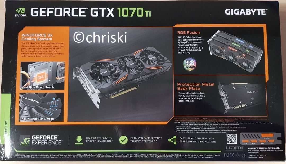 Gigabyte GeForce GTX 1070Ti Gaming 8G