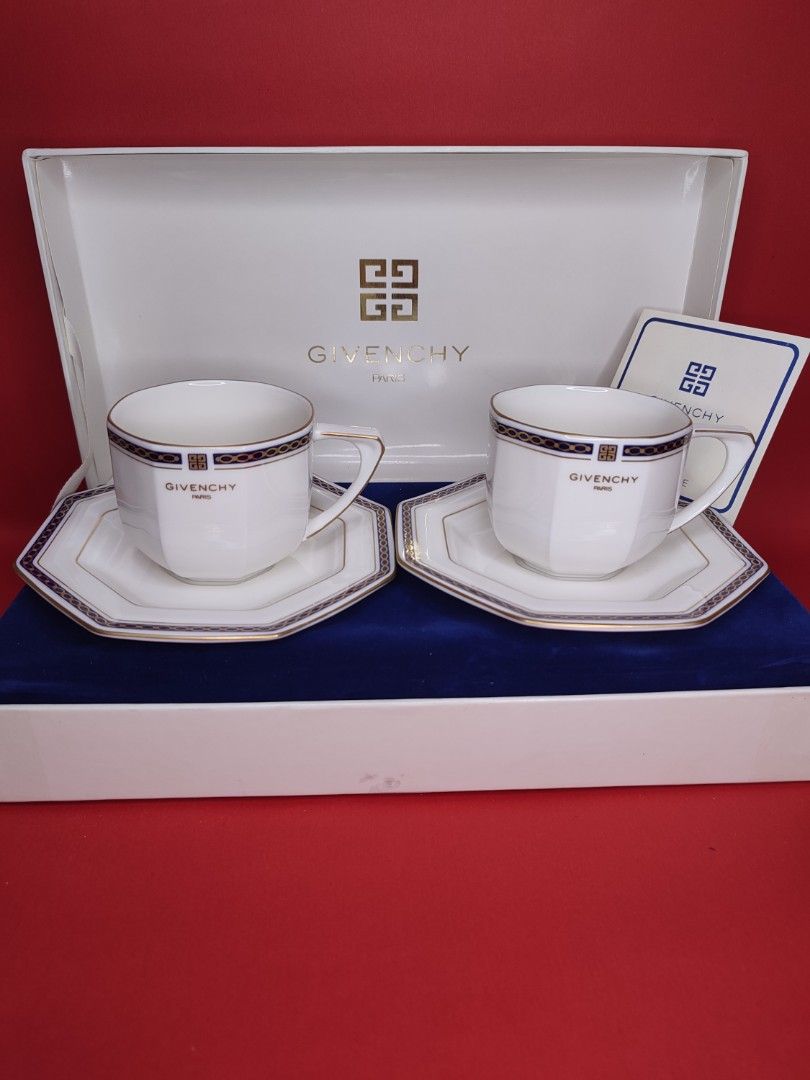 Givenchy cup and saucer set w/box, Furniture & Home Living, Kitchenware & Tableware, Coffee