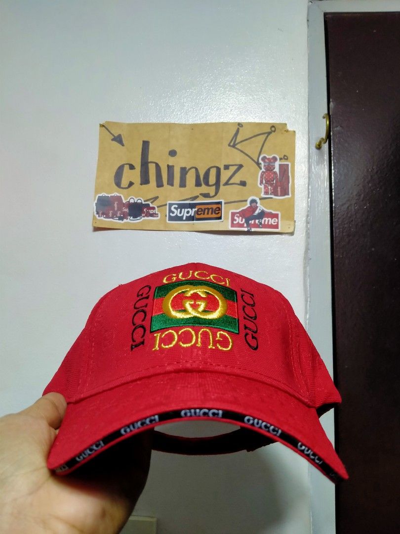 Gucci red hot sale hat