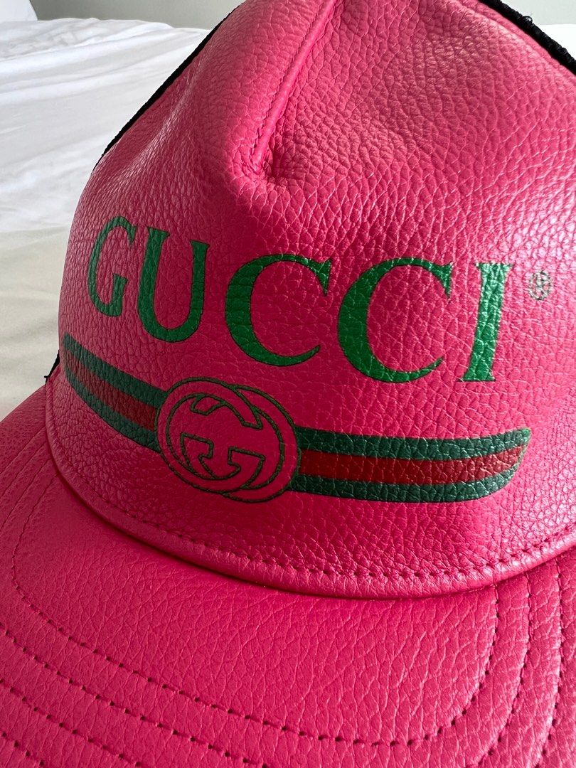 Gucci Leather cap XSInternational Pink, Leather for Sale in New York, NY -  OfferUp