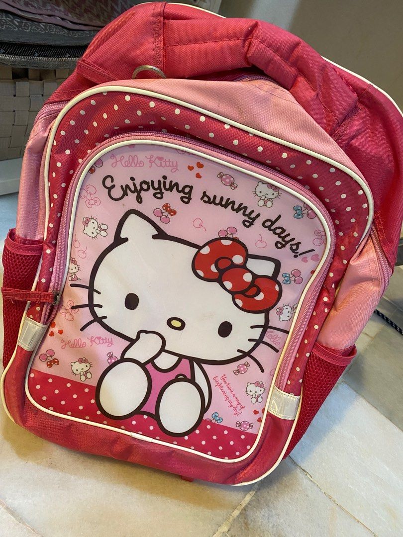 Hello kitty trolley bag for school cheap