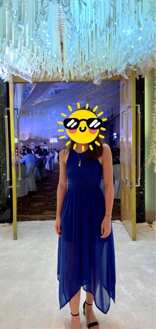 H&M Blue Lace Flowy Dress, Women's Fashion, Dresses & Sets, Dresses on  Carousell