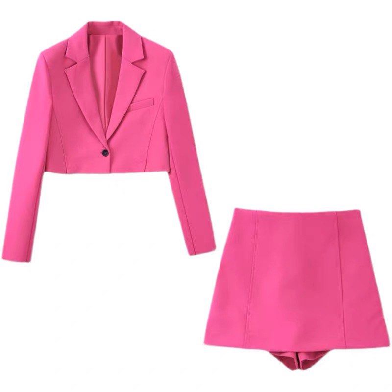 pink blazer set