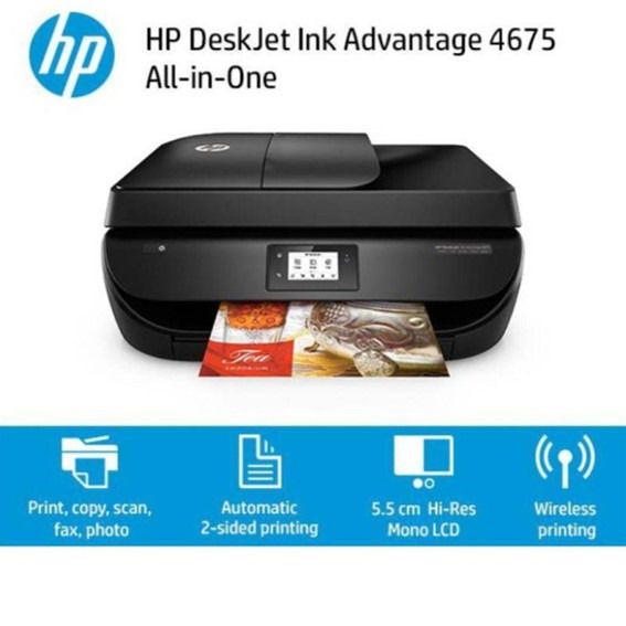 HP Deskjet Ink Advantage 4675 All-in-One Fax Printer #Tinta sdh kosong ...