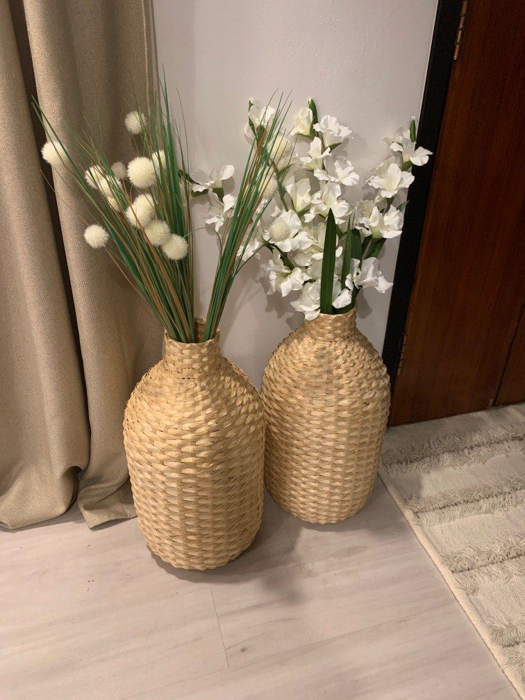 Ikea bamboo vases, Furniture & Home Living, Home Decor, Vases