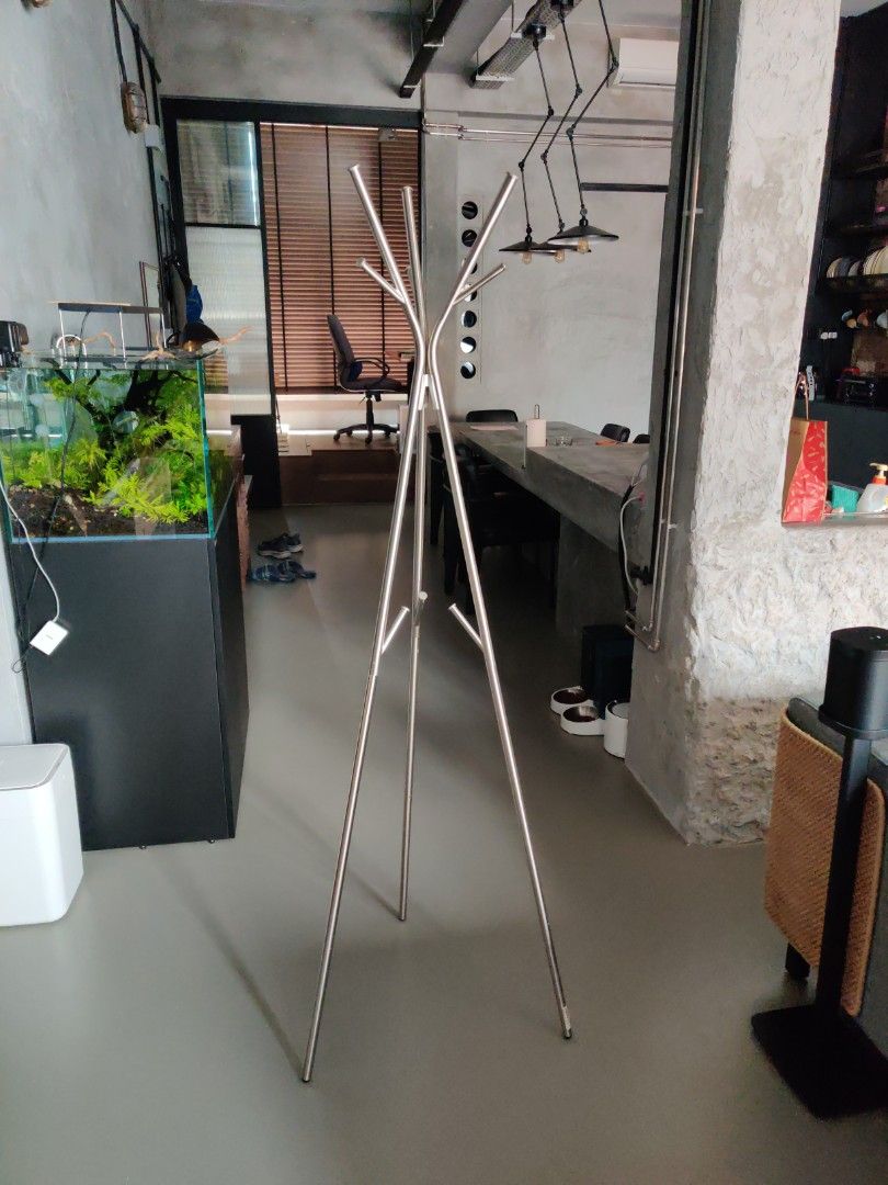 Ikea coat rack (metallic silver/chrome colour), Furniture & Home Living