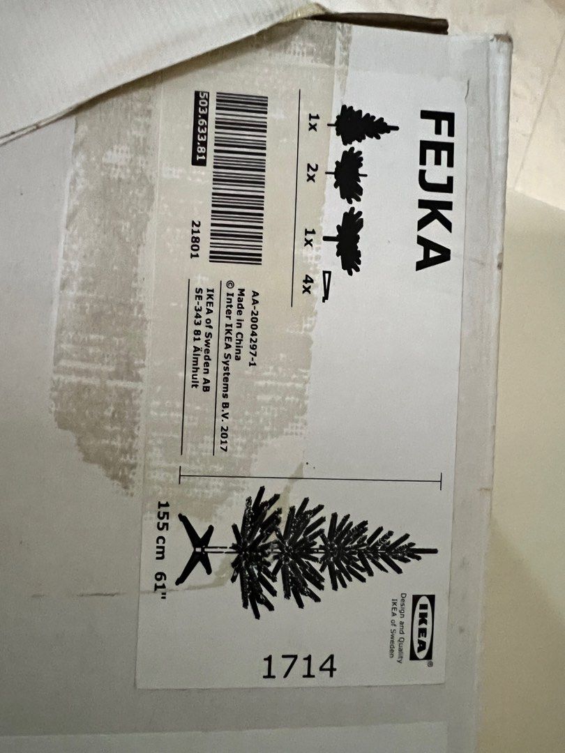 IKEA FEJKA Christmas Tree with stand, Everything Else on Carousell