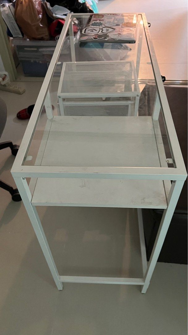 Ikea Glass Desk and Drawer, Furniture & Home Living, Office Furniture