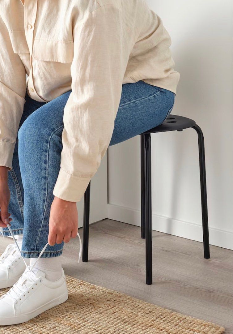 Ikea MARIUS stool with cushion, Furniture & Home Living, Furniture, Chairs on Carousell
