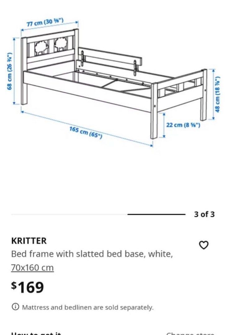 IKEA preloved bed frame with mattress, Furniture & Home Living
