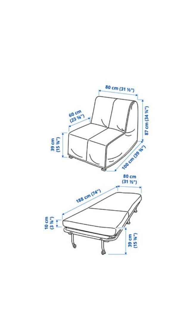 IKEA Sofa Bed, Furniture & Home Living, Furniture, Sofas on Carousell