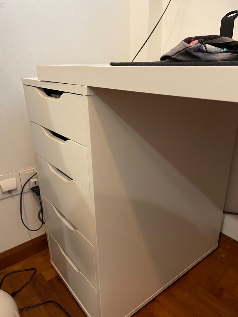 IKEA Study Table + Drawer Set, Furniture & Home Living, Furniture
