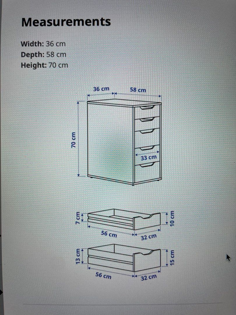 IKEA Study Table + Drawer Set, Furniture & Home Living, Furniture