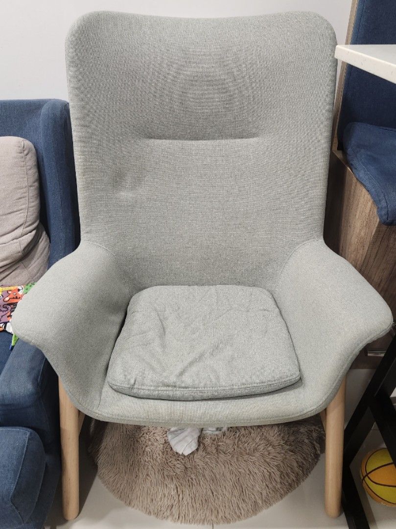 Ikea VEDBO Highback armchair, Gunnared light green, Furniture & Home