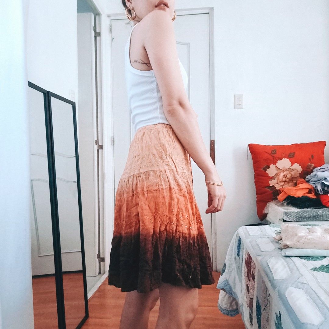 Boho deals ombre skirt