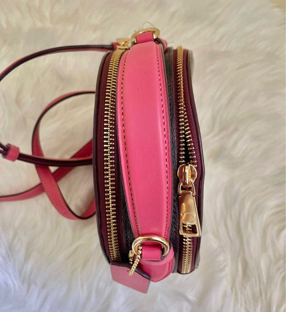 INSTOCK> ‼️SALE‼️ Coach Canteen Crossbody Bag Mahogany/ Pink