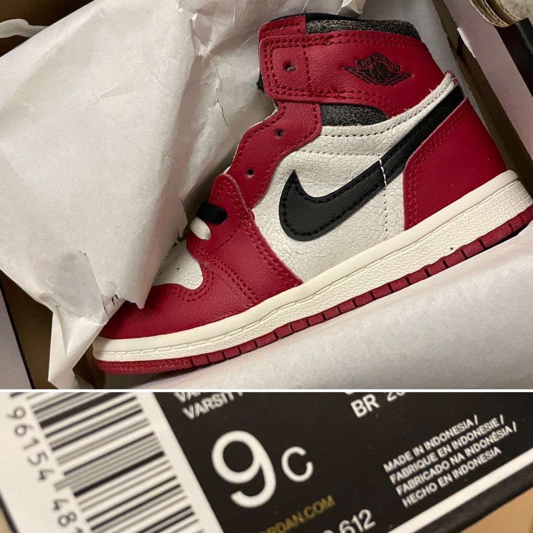 Air Jordan 1 Retro High Og Td 'Chicago Lost & Found' / 9C, 兒童