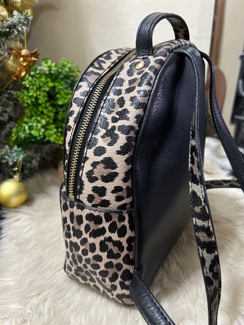 Kate spade Leopard Print mini Backpack, Women's Fashion, Bags & Wallets,  Backpacks on Carousell