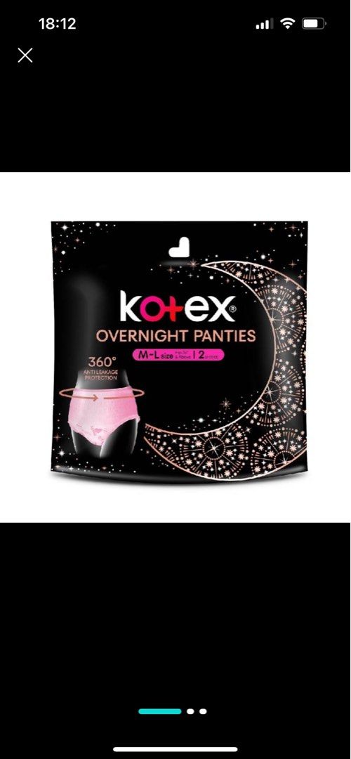 Kotex Overnight Panties M-L size only, Beauty & Personal Care, Sanitary  Hygiene on Carousell