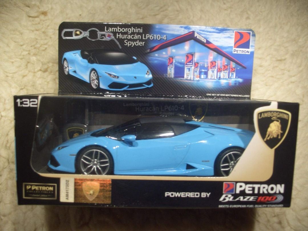Lamborghini Huracan Spyder Petron (Category: Vehicle & Diecast Models) located in Pasig City. Submitted by rvmerchandise (Listing ID 1201001716, Image 1). Description: Lamborghini Huracan Spyder Petron.