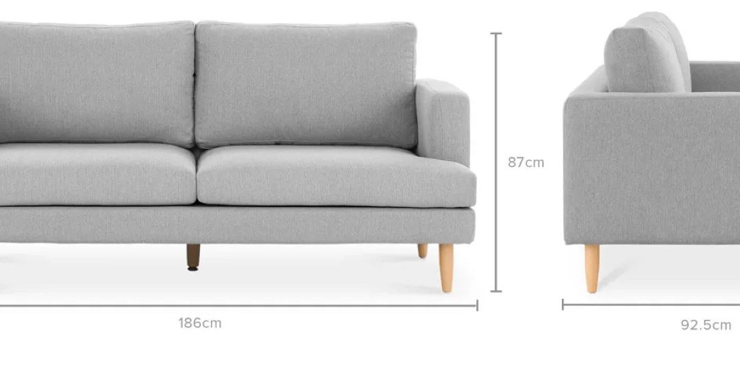 Light Grey Sofa Castlery, Furniture & Home Living, Furniture, Sofas on