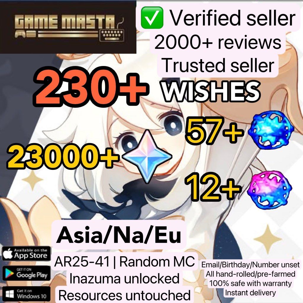 [Limited]24500 primo Genshin Account with Fates, Primogems wishes