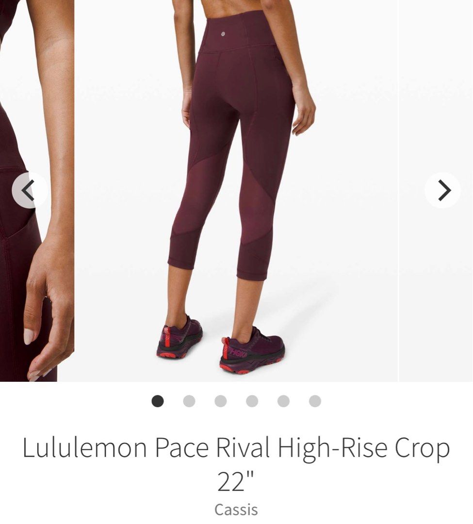 Lululemon Pace rival HR crop 22” black, Women's Fashion, Activewear on  Carousell