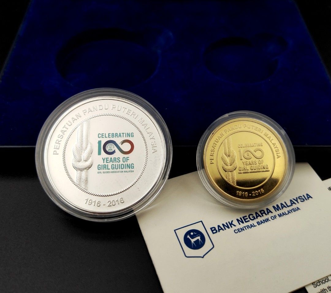 Malaysia RM1 RM10 100th Girl Guiding AN001193 PROOF Coin Syiling Lama ...