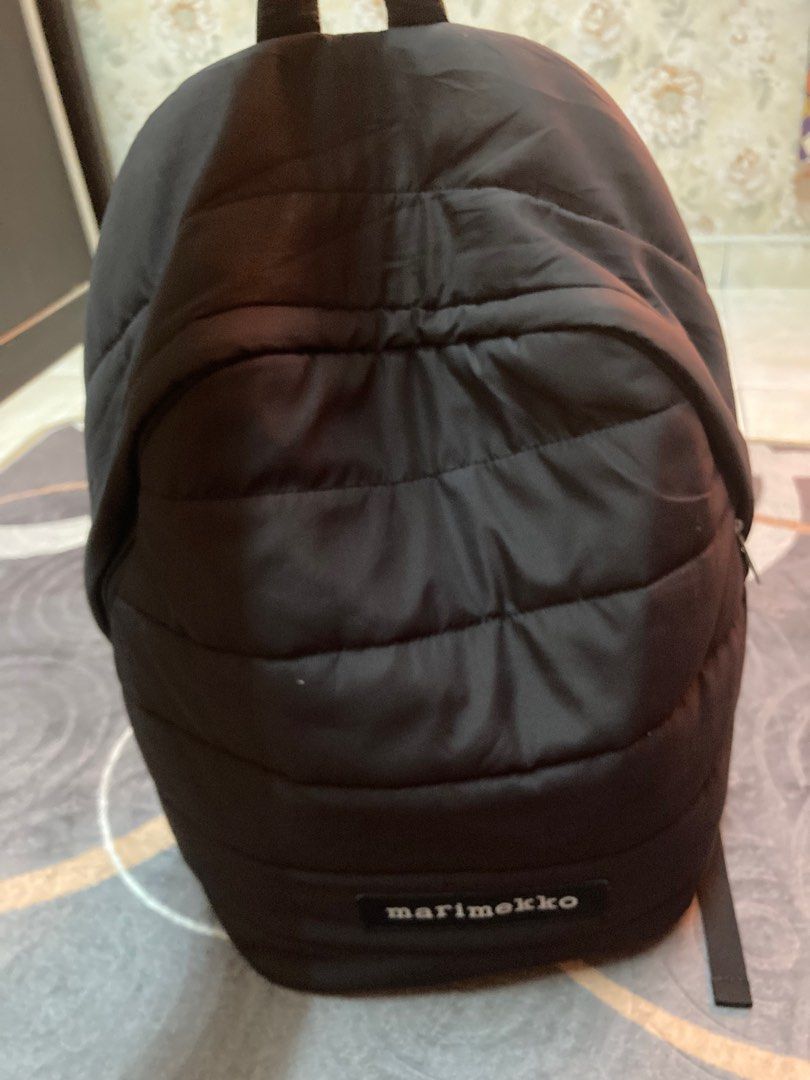 Top Japan Marimekko quilted backpack solid black Lolly Backpack / laptop  backpack/ school bag backpack , Men's Fashion, Bags, Backpacks on Carousell
