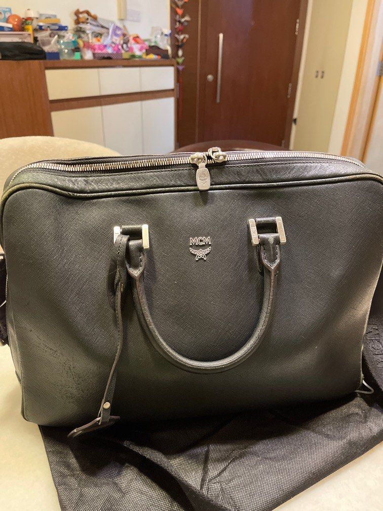 Authentic MCM Black Saffiano Leather Briefcase